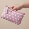 Multifunctional Canvas Dot Makeup Bag Simple Portable Cosmetic Bag Skincare Storage Zipper Coin Purse Daily Storage