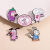 5 Stück Cartoon Mut Feiger Hund Brosche Emaille Pins Niedliche Rosa Tier Hund Broschen Kleidung Revers Abzeichen Schmuck Für Kinder Freunde