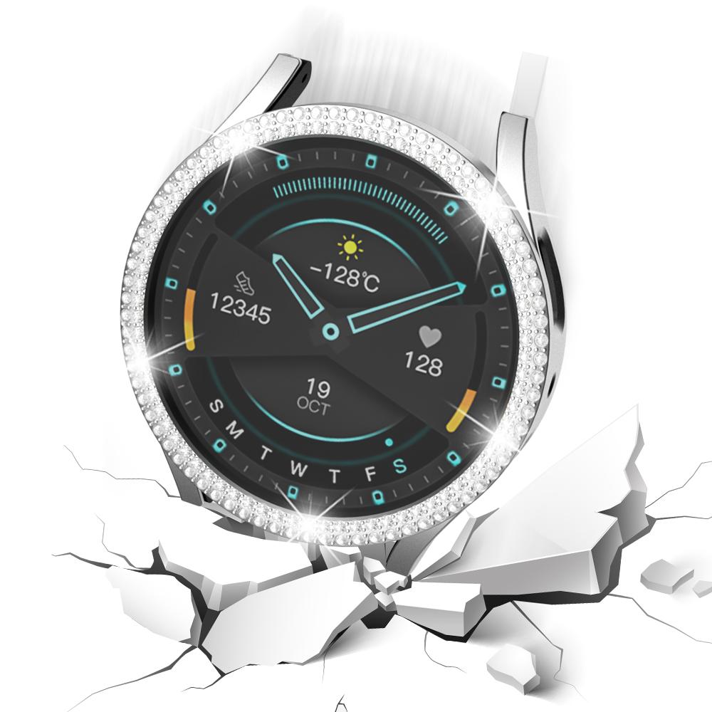 Luxury dual diamond case for Samsung Galaxy Watch 4 5 6 7 40mm 44mm case PC hollowed out protective case to prevent falling
