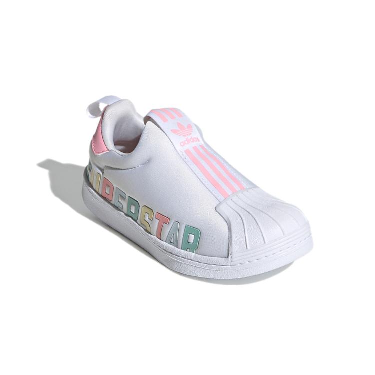 Adidas Originals Superstar 360 X Comfortable Breathable Low top Skateboard Shoes White Pink Children Aged 3 7 Years Old FV7231