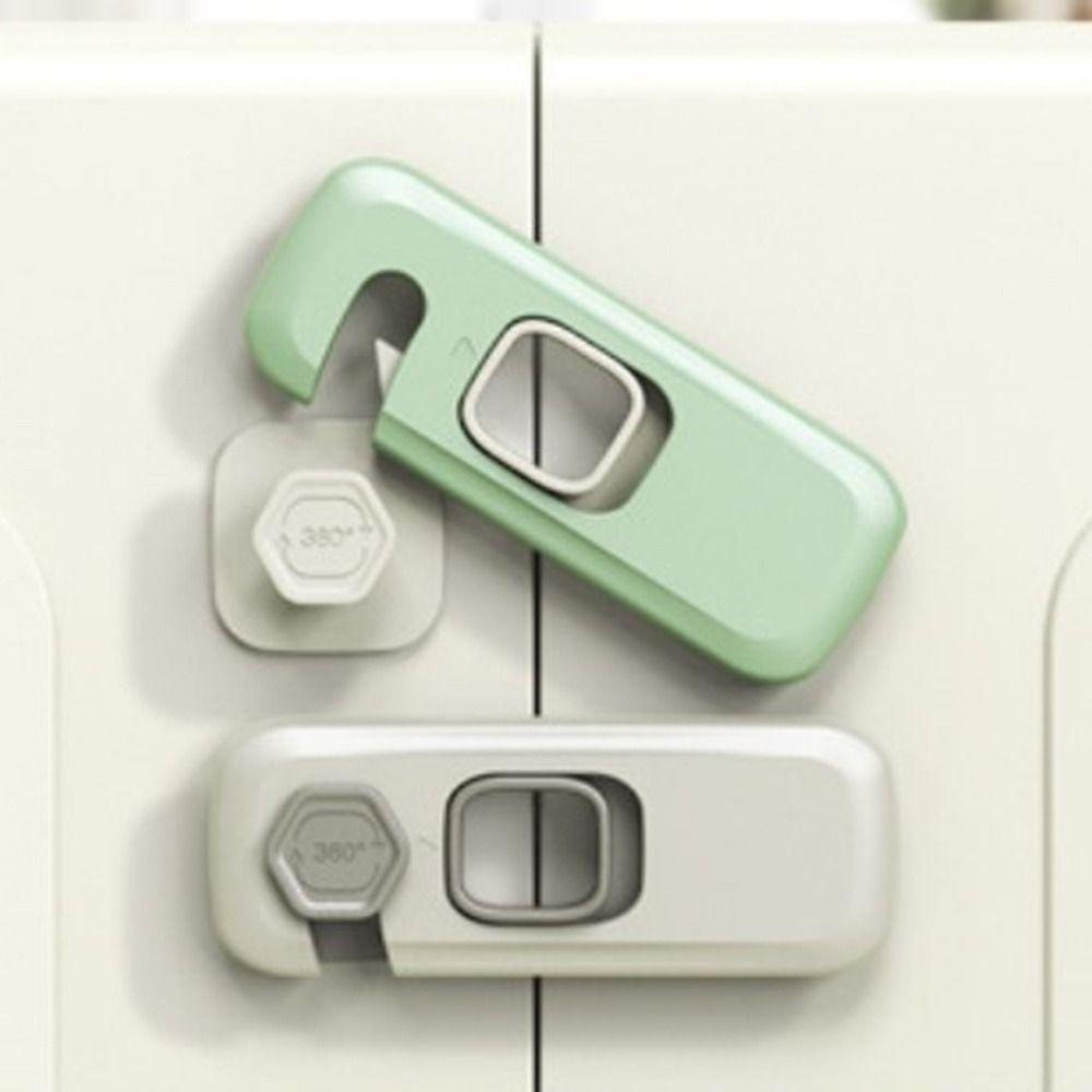 2Pcs Anti-Pinch Design Cabinet Lock No Tools Installation Drawer Door Locks Baby Proofing