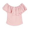 Niche Spice Girl Shoulder Pure Desire Short Sleeve T-Shirt Women's Summer Lotus Leaf Temperament Design Sexy Short Top