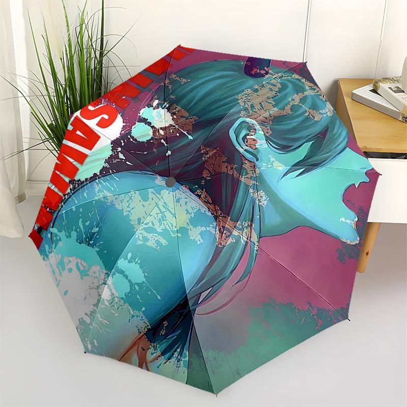 

1pc KIMSHAWIN Outdoor Umbrella - Automatic Opening/Closing, Portable 3-Fold Design, 8-Rib Iron Frame, Perfect Gift for Fans, Travelers, Daily Use.I024