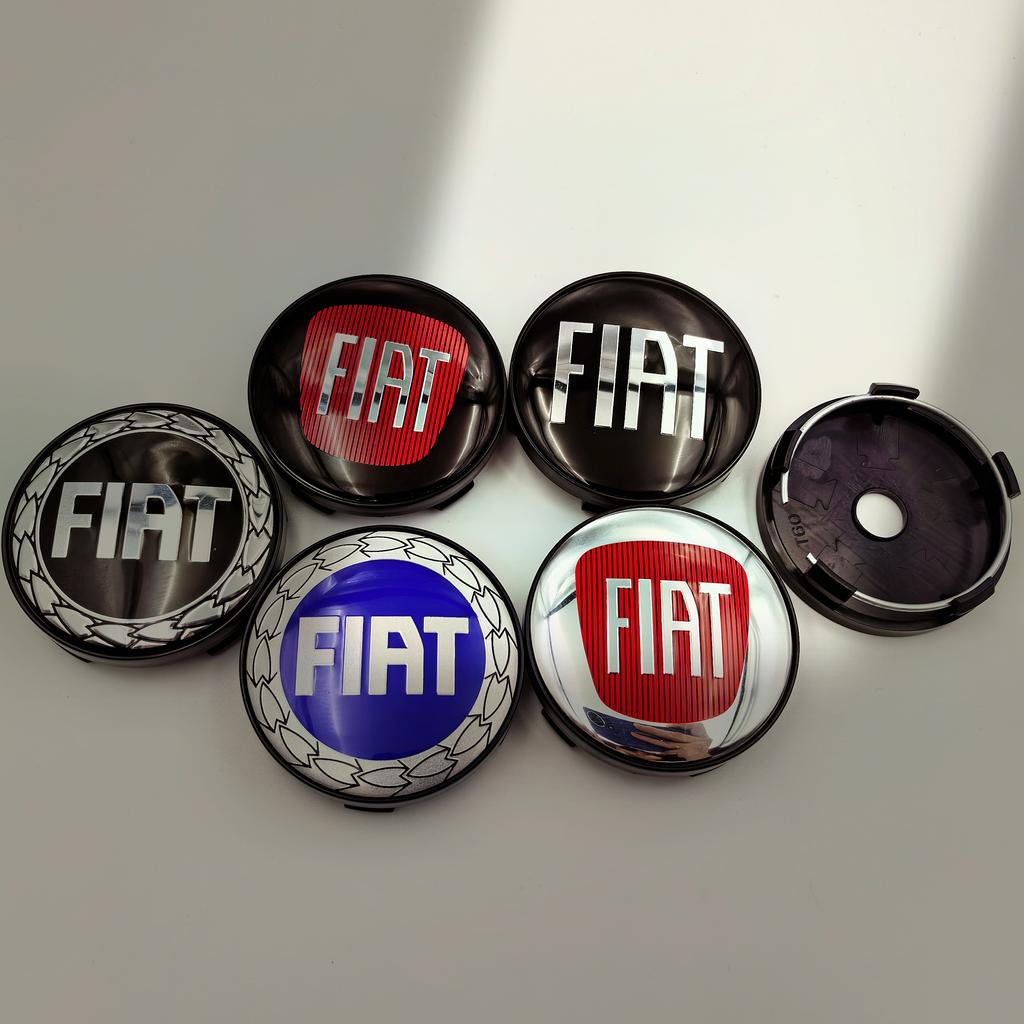 4 ks 60mm logo Fiat Krytky středů kol odznak-Prachotěsné kryty pro Fiat 500 124 125 Punto Bravo Stilo Panda Abarth-Emblémy na ráfky