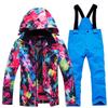Jungen Mädchen Camouflage Ski Set Winddicht Warm Wasserdicht Outdoor Verdickt Single Board Ski Jacke Hosen