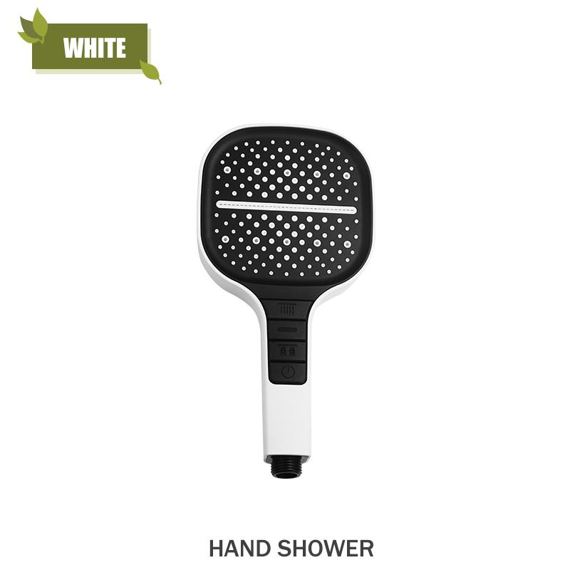 ABS Hand Shower Brushed Gold Chrome White Black 7 Modes Hand Held Shower Wall Mounted Adjustable Holder Hand Hold Shower Head