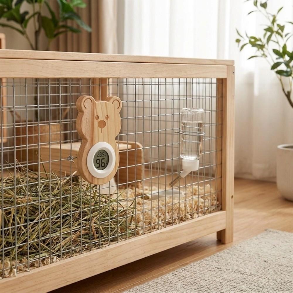 Wall Hanging Pet Cage Thermometer Birdcage Monitoring Hygrometer Rabbit Cage