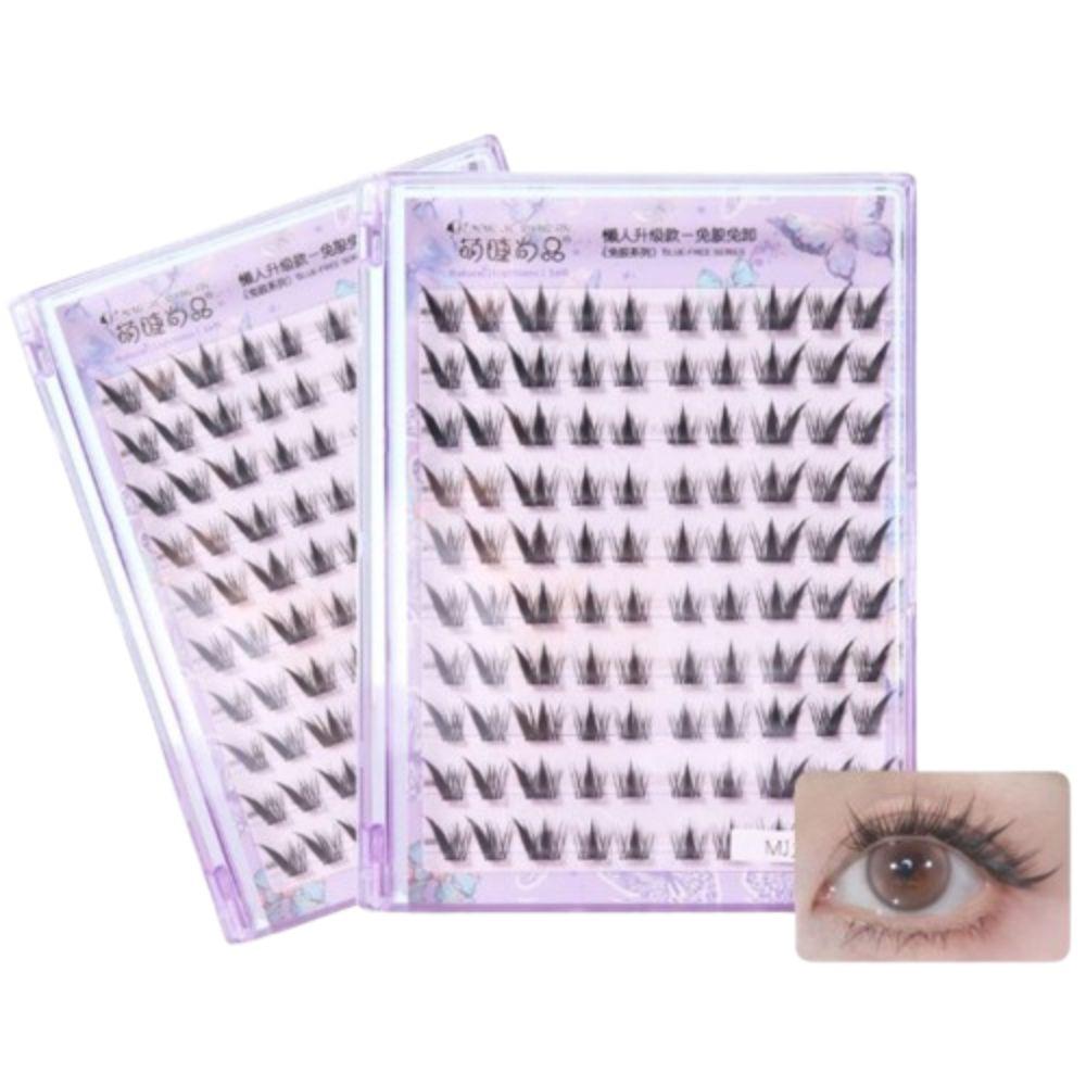 

Korean Style 100 Clusters Lashes Glue-Free Segmented Eyelashes Bundles Women Natural