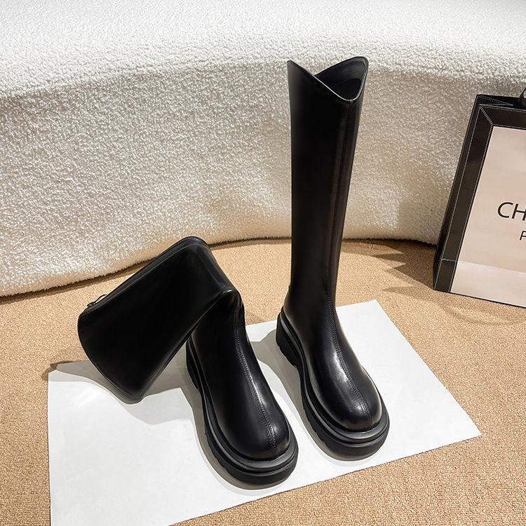 V Mouth But Knee Boots Women's Spring and Autumn 2025 New Korean Version Thick-soled Thin Boots Tall Knight Boots
