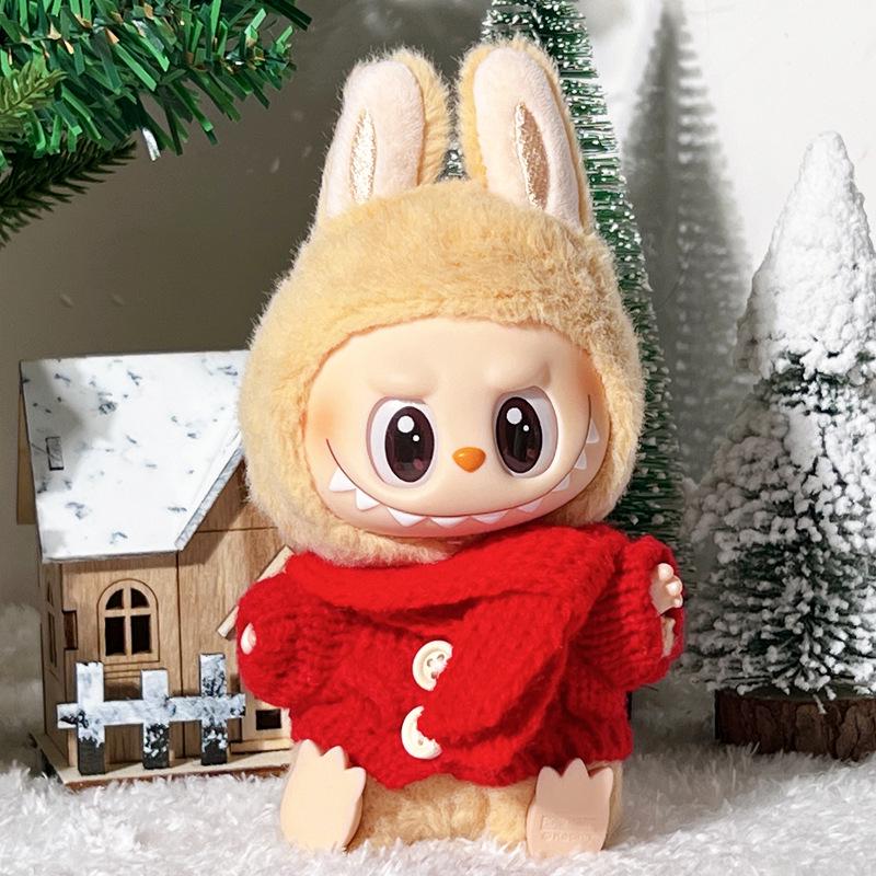 Labubu New Year Doll Outfit: Sweater, Scarf, and Hat Set for 17cm Dolls