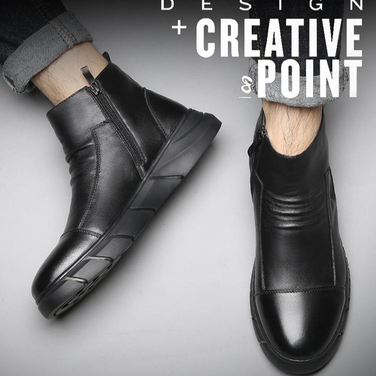 Herbst- und Winter Herrenstiefel Schneestiefel Freizeitschuhe Herren Reißverschluss Workwear Schuhe Herren Chelsea Kurzstiefel