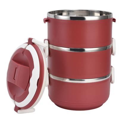 Lancheira Empilhável Três Camadas Aço Inoxidável À Prova de Vazamento Portátil Mantém Quente Lancheira Bento para