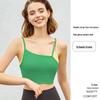 Women's Textured Color Block Fake Two-Piece Yoga Sports Bra Vest