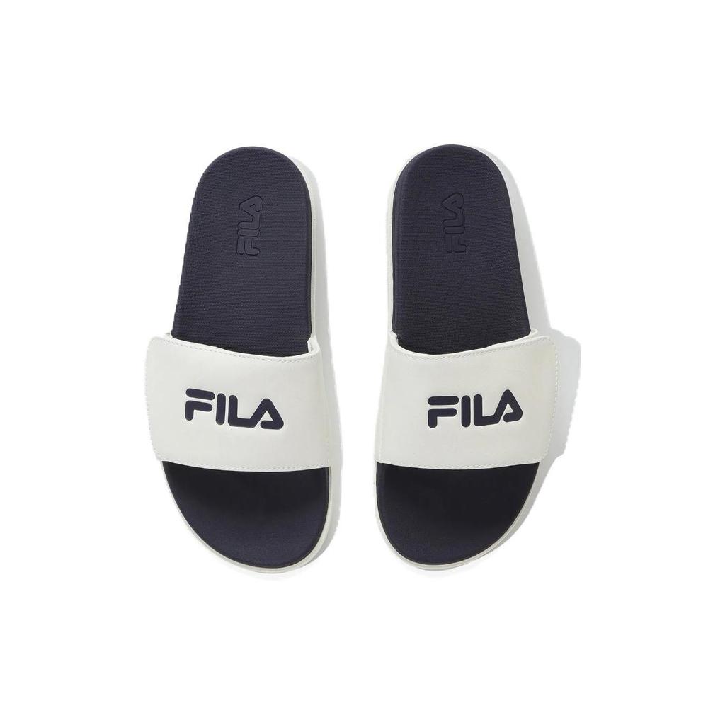 FILA Abrasion Resistant Slide Slippers Unisex Blue White Korean Style 1SM02592G_896