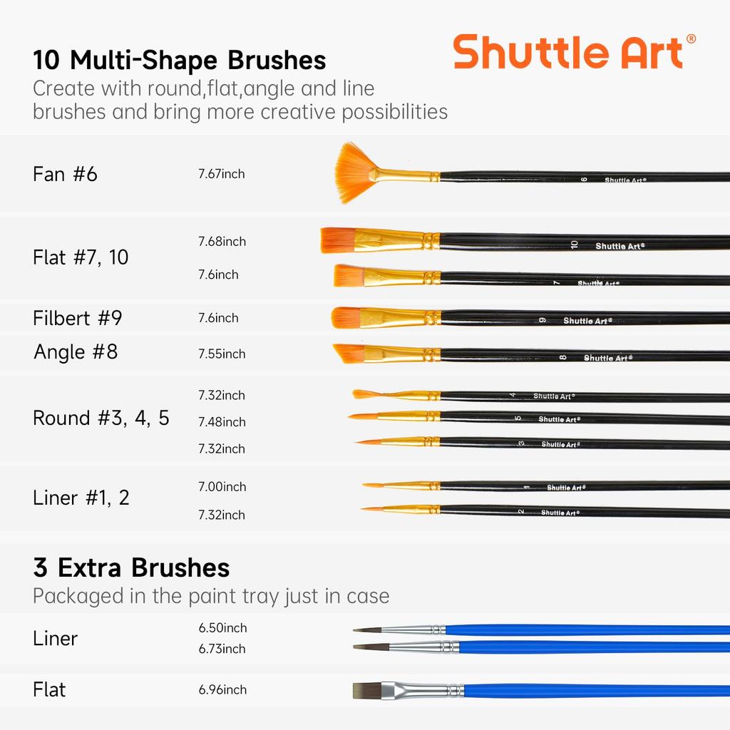 Shuttle Art Sada pevných akvarelových barev s 13 pro dospělé Akvarel a venkovní přenosná sada uměleckých potřeb pro a Skvělé barvy, 48-barevné štětce, paleta,