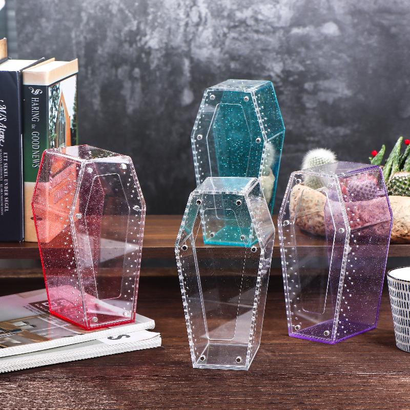 Acrylic Transparent Reptile Enclosure Insect Spider Lizard Feeding Cage Reptile Breeding Box Ventilation Arboreal Enclosure Case