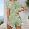 Womens V Neck Short Sleeve Plus Size One Piece Jumpsuit Garment
