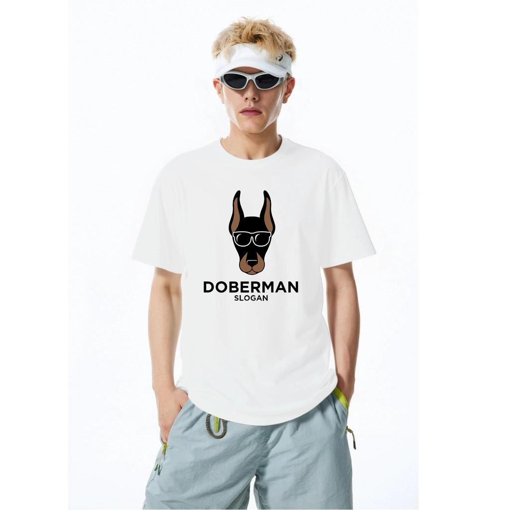 Cotton design letter dog print short sleeved T-shirt loose casual versatile top