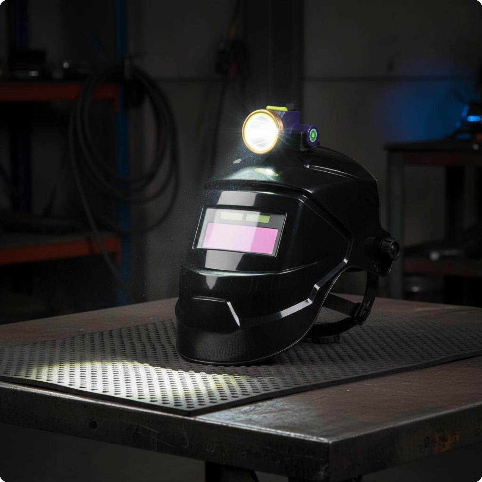 LightSensitive MetalJoining Helmet Face Protection Headgear Guard Flip