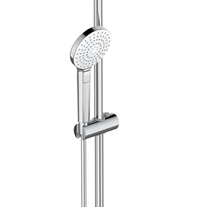 Colonne de douche thermostatique avec tablette - CERATHERM T50 - Pomme de tête 20 cm + Douchette 11 cm 3J - Ideal Standard
