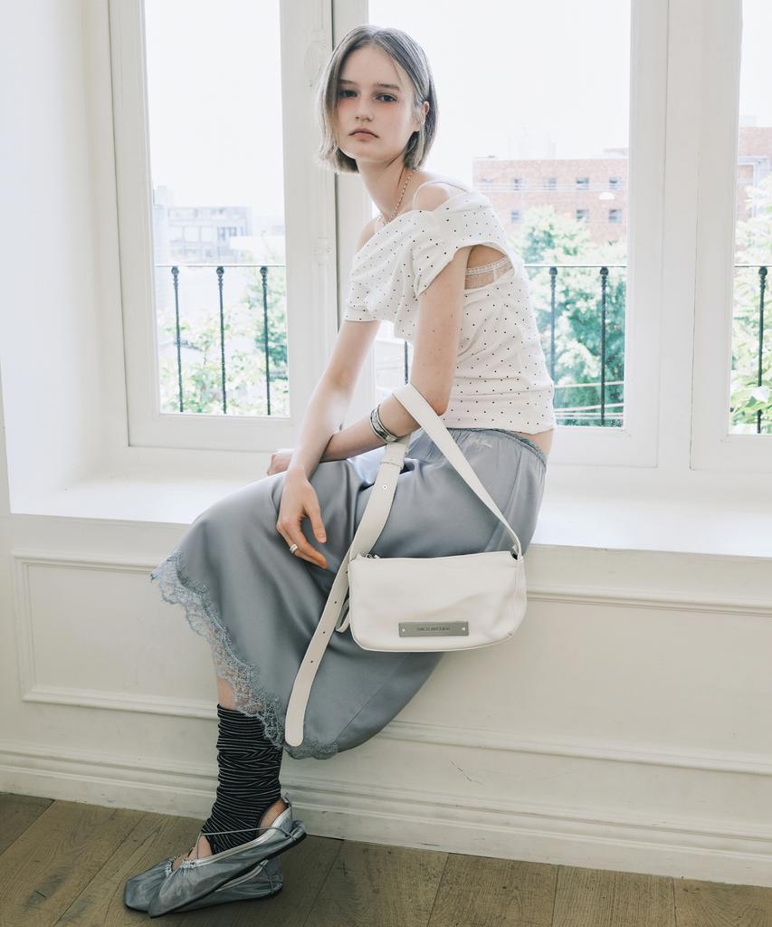Nigaennikol Satin Lace Long Skirt_Light Gray