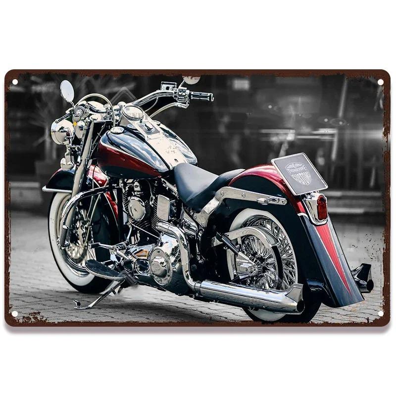Vintage Amerikanischer Klassiker Motorrad Blechschilder Heim Wanddeko Metallschild Garage Man Cave Bar Dekorative Teller Poster