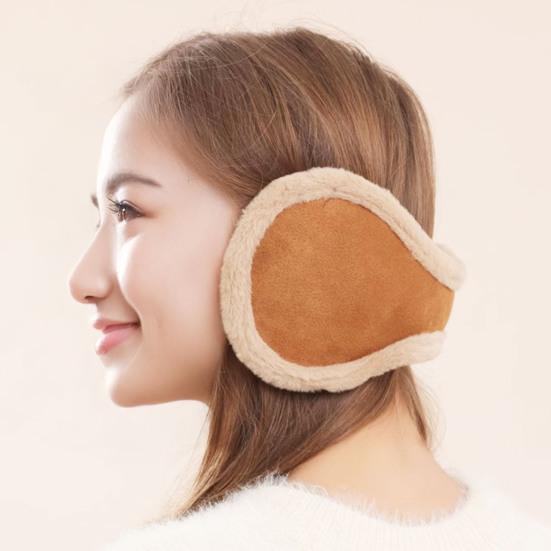 Plush Earmuffs Solid Color Winter Warmth Foldable Plush Ear Muffs with Elastic Adjustable Headband Cold Weather Ear Covers