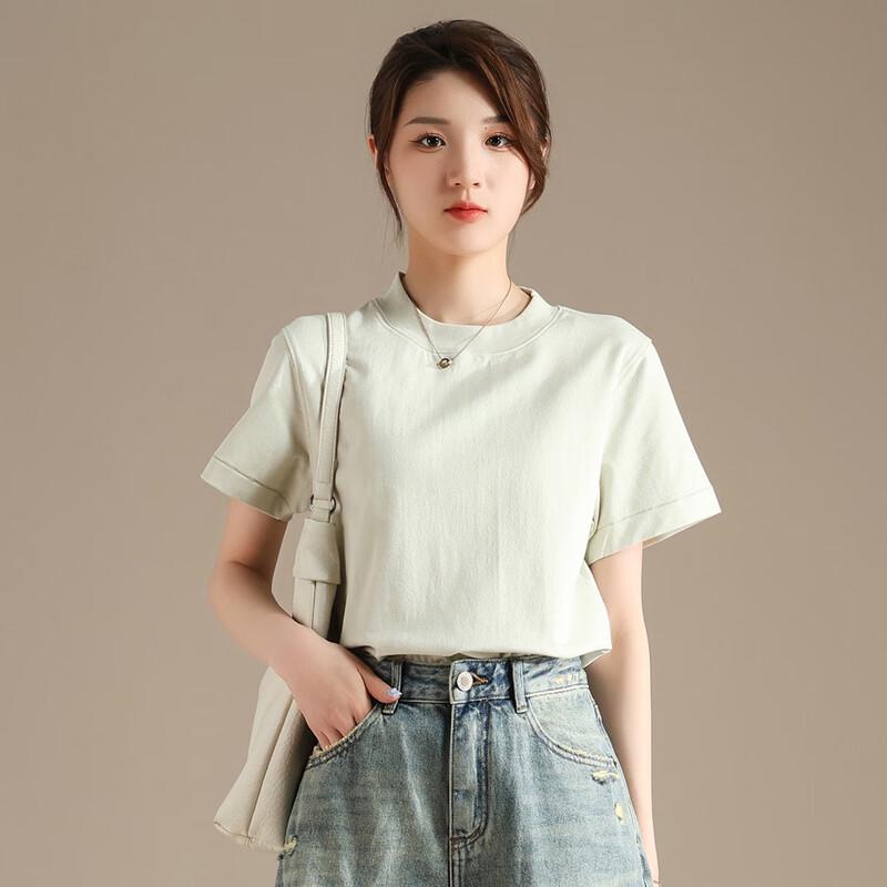 

RAIN.CUN Women s Green Short Sleeve Casual T-Shirt M