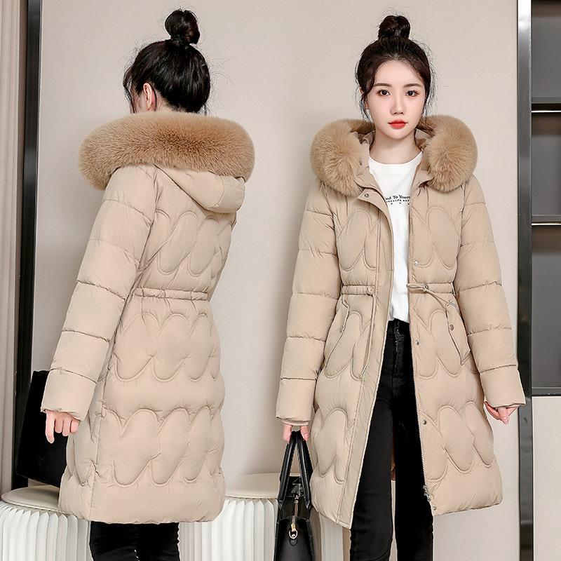 Down Jacket for Women Winter New Style Large Fur Collar Mid-length Thickened Waist Coat