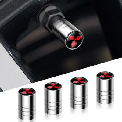 4Pcs Car Styling Metal Tire Valve Stem Caps Rim Accessories For Space Star Lancer 9 Outlander Xl Eclipse Cross Asx EX