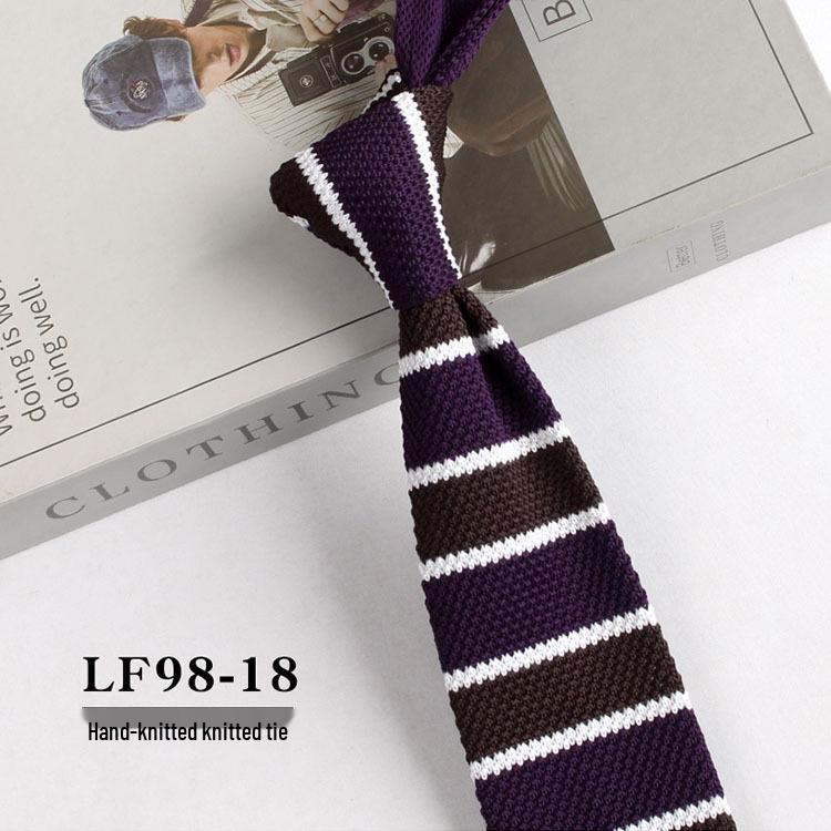 Stylish British Casual Slim Fit Knit Wool Tie, Unisex, 6cm Width.
