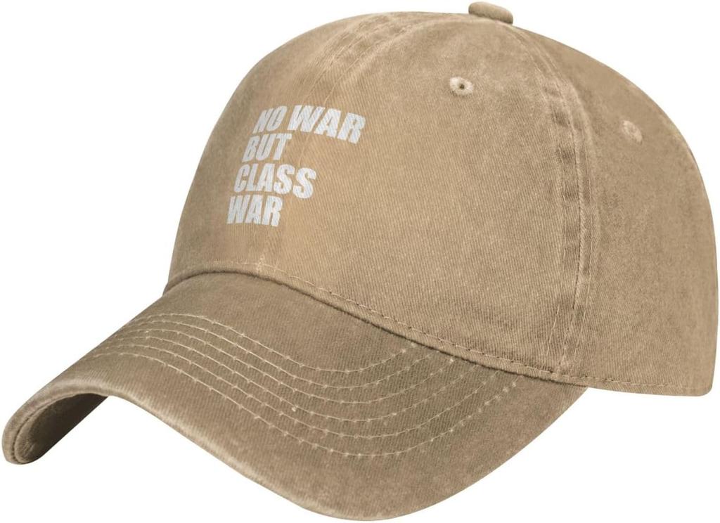No War But Class War Baseball Cap Vintage Washed Cotton Adjustable Distressed Sunhat Casual