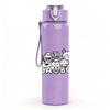 1PC Cute Group Cartoon Character Print 750ml Color Plastic Sports Water Bottle Leakproof Flip Straw Lid Suitable for Sports Office Home Use
