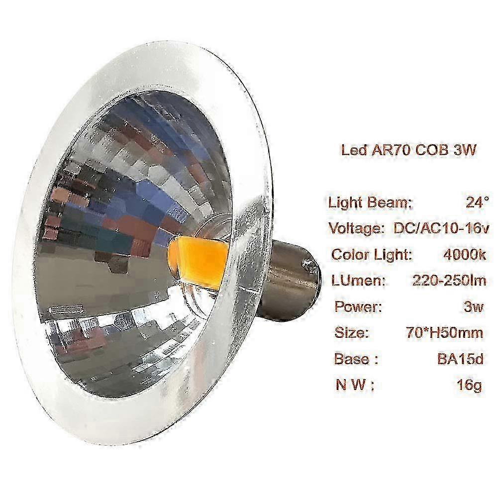 2x LED AR70 Reflektorlicht 3W 12V BA15d Sockel 4000K Schienenlicht 25W hwy