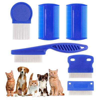 Home Pet Animal Care Flohkamm für Katze Hund Haustier Edelstahl Komfort Floh Haarkamm Floh Zeckenkamm 6 stücke