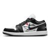 Jordan Air Jordan 1 Slip Resistant Abrasion Resistant Low top Vintage Basketball Shoes Women's Black White DC0774-101(Team181-)