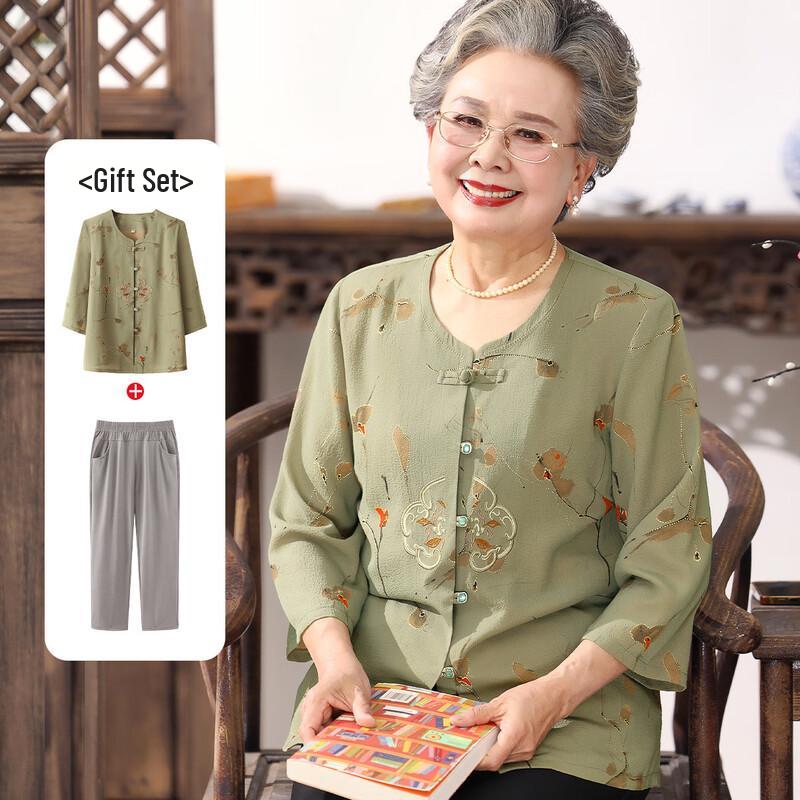

Women s Mid-Aged/Elderly Breathable Shirt Set 3XL