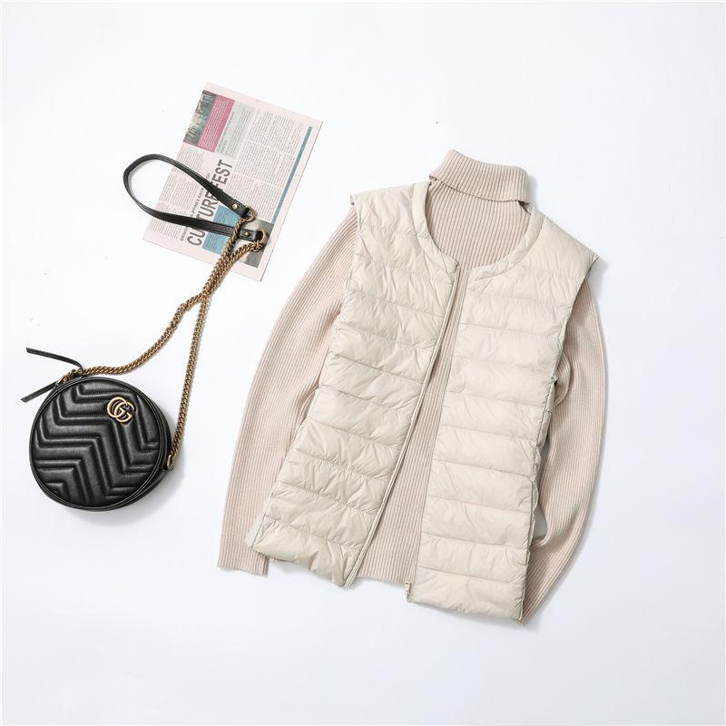 

Женский пуховый жилет большого размера - Короткий стиль для женщин среднего и пожилого возраста 8XL белый