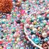 50-500pcs 3/4/5/6/8/10/12mm ABS No Hole Imitation Pearl Beads Colorful Round Loose Spacer Beads For DIY Jewelry Making Supplies