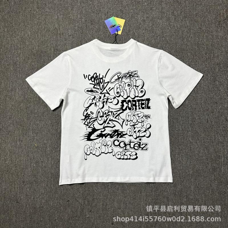 New High Street Corteiz Alcatraz Fun Letter Print Men's and Women's Casual Short Sleeve T-Shirt