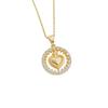 Gold-Plated Heart Cross Necklace - Fashion Sweater Chain for Women