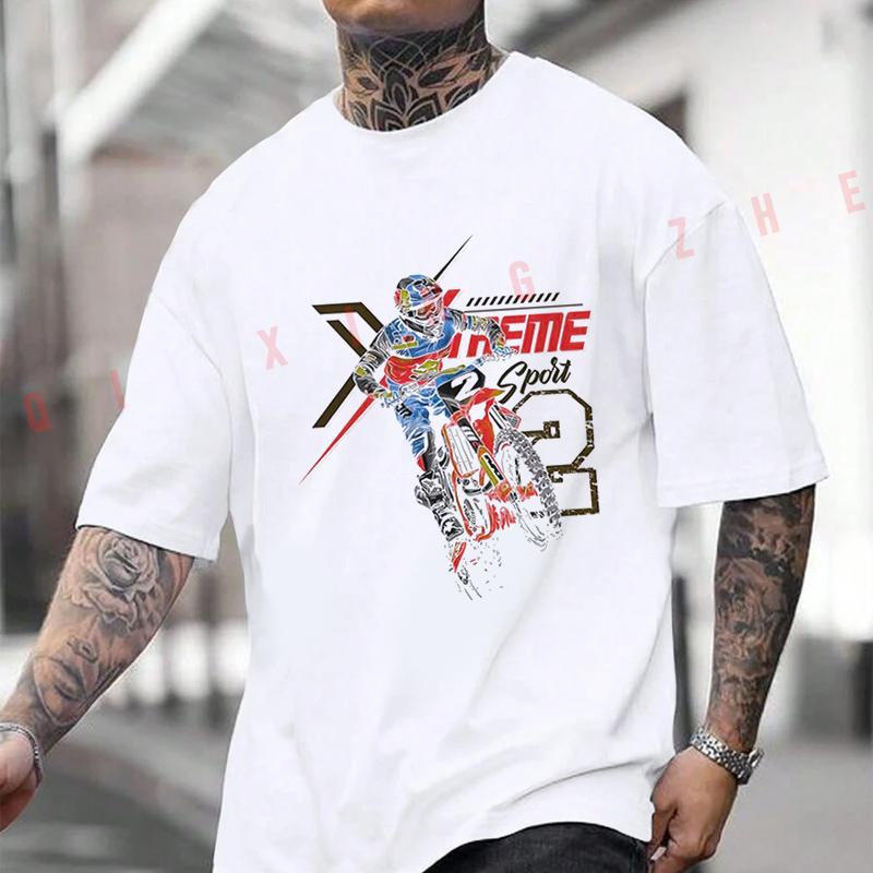 Black Xtreme Motocross Rider Graphic Tshirt Dirt Bike Extreme Sport Print Soft Cotton Unisex Oversized Short Sleeve Tee