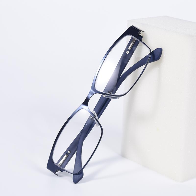 New Anti Blue Light Blocking Reading Glasses Men Metal Frame Business Prescription Computer Reader +100+200+300