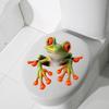 Playful Frog Toilet Seat Sticker Waterproof Self-Adhesive Removable Decal for Bathroom WC Decoration