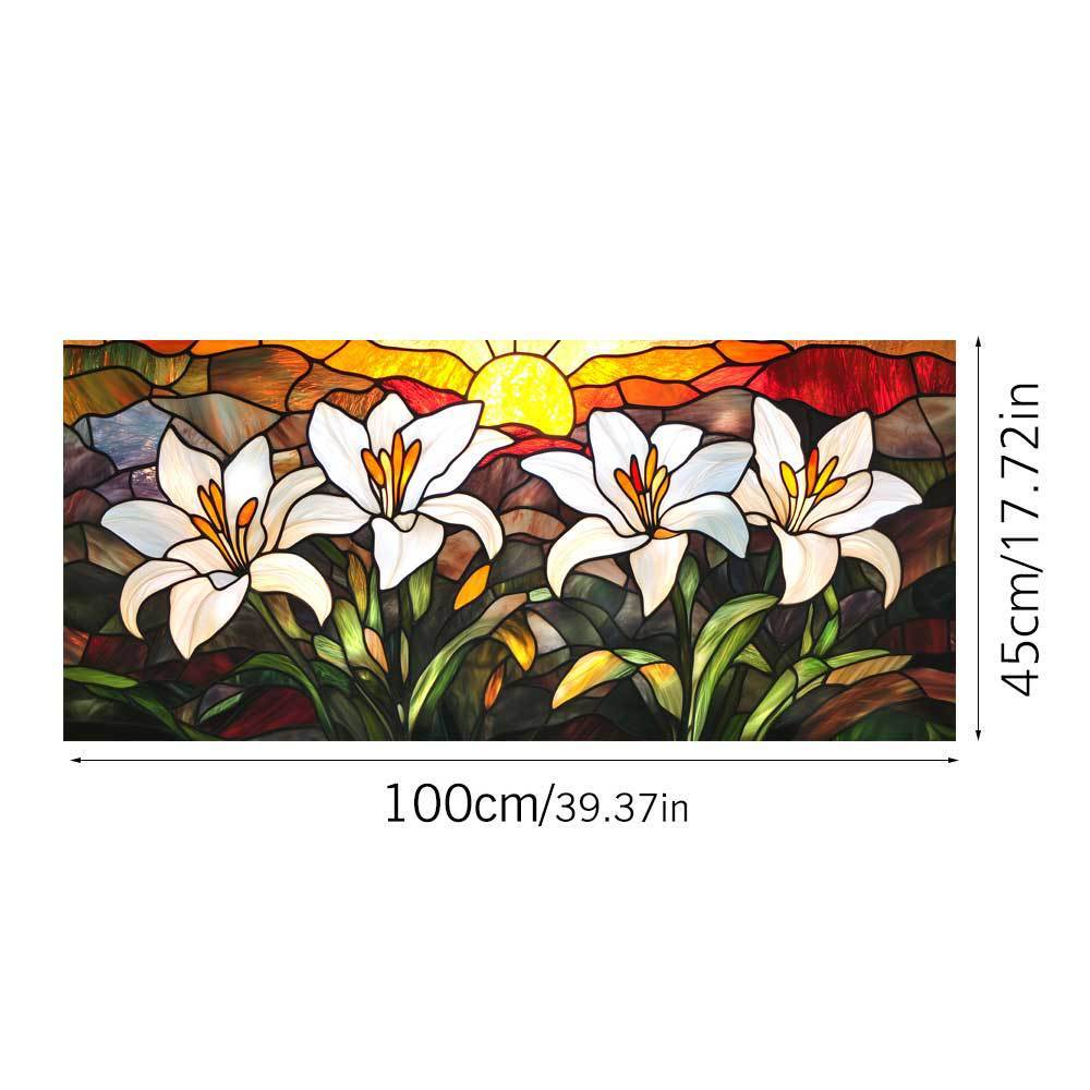 Floral Pattern Pvc Static Cling Window Film With Removable Design For Living Room Decor