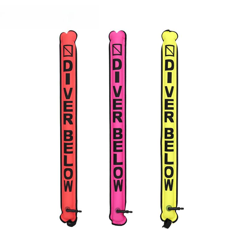 

45x5 Nylon Inflatable Dive Buoy Elephant Puller Fluorescent Yellow