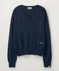 Seteo (W) V-Neck Fine Wool Knit Navy