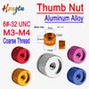 6#-32UNC M3 M3.5 M4 Colorful Knurled Aluminum Thumb Nuts Blind Hole Hand Tighten For PC Computer Case