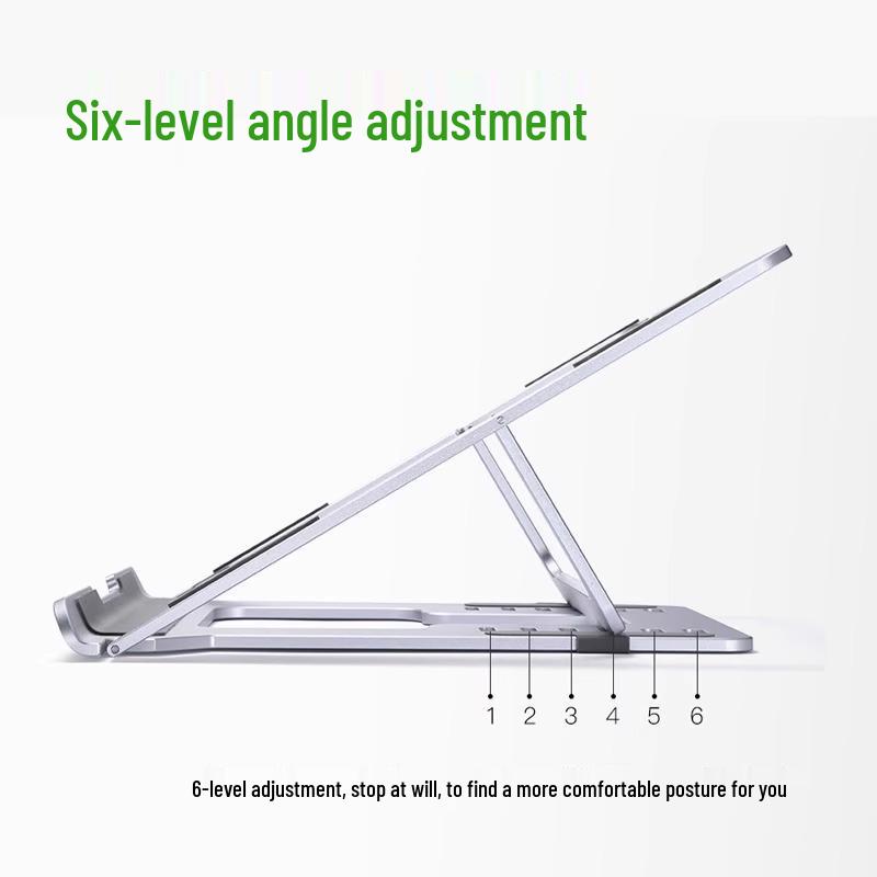 Adjustable Aluminum Laptop Stand: Foldable, Portable Cooling Desk for Office & Gaming
