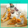 Plush Tiger Stuffed Animal Realistic Soft Toy Pp Cotton Filling Hug Pillow